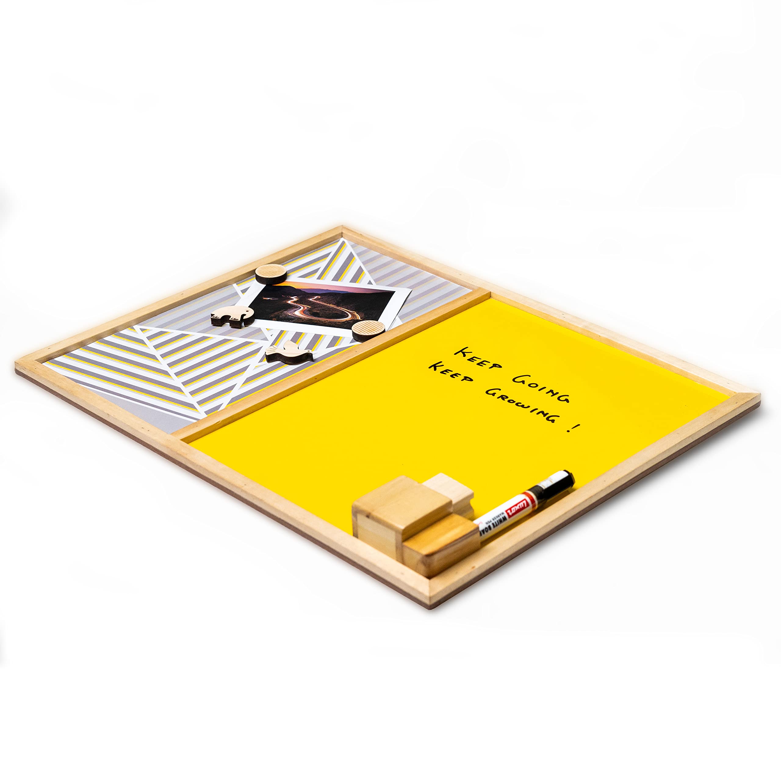 IVEI Tablero de combinación con tablero magnético y tablero de escritura amarillo, organizador innovador para niños y adultos con imanes para hacer tablas, el mejor regalo para el hogar, la oficina