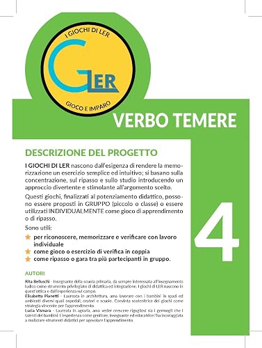 I giochi di LER. Gioco e imparo. Con tessere in cartoncino. Verbo temere (Vol. 4)