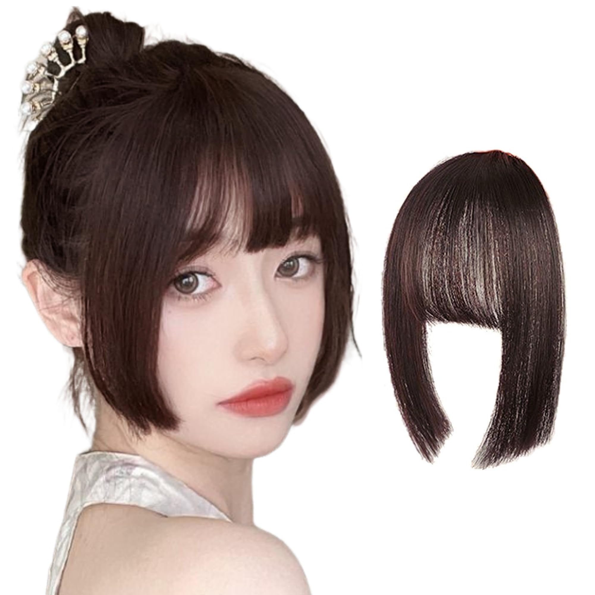 Amazon.co.jp: GFun 前髪ウィッグ ぱっつん 姫カット ポイントウィッグ