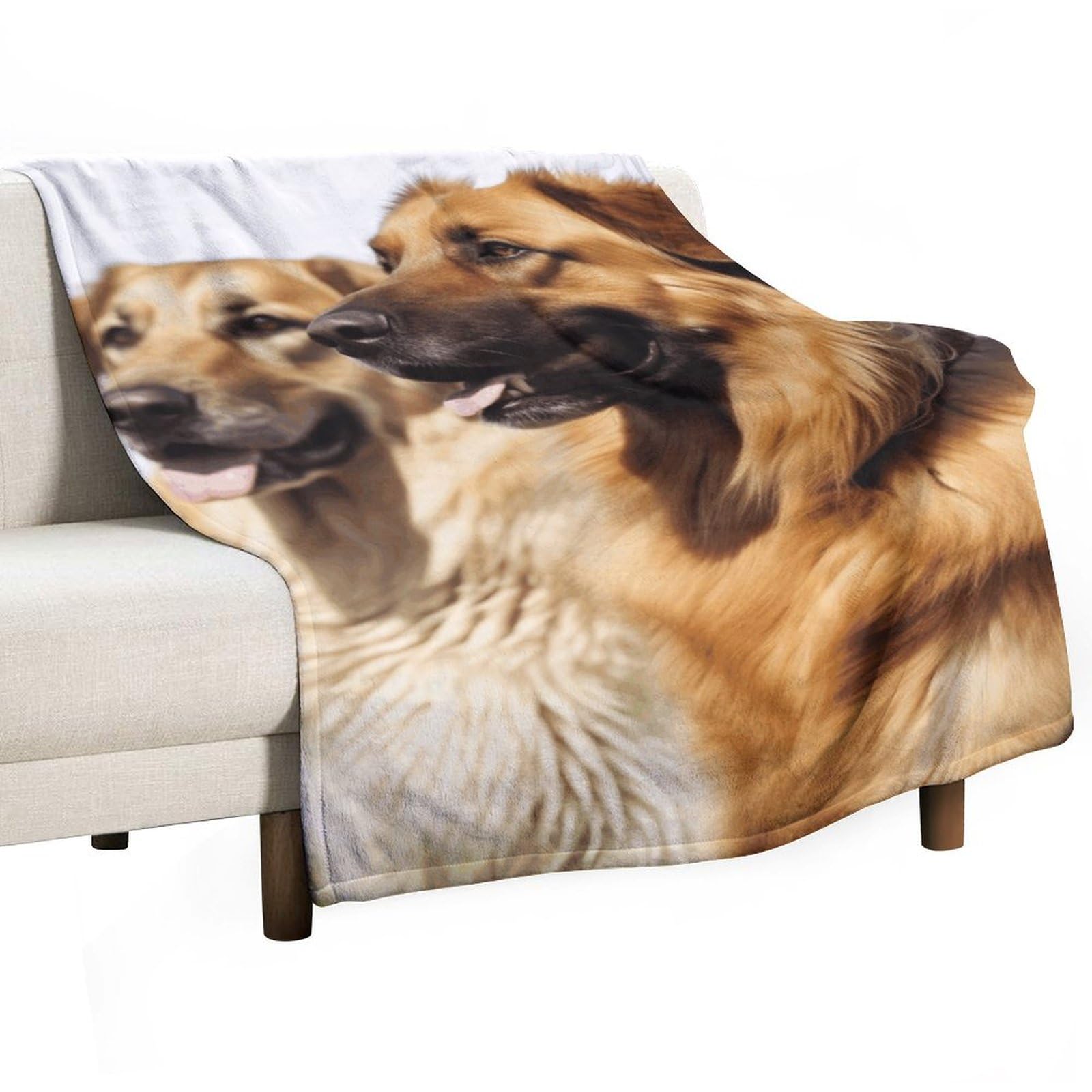 Couverture flanelle imprimée chiens 101x152 cm pour lit léger et plaid de voyage