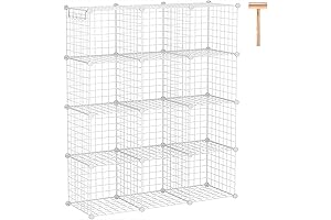 C&AHOME Versatile 12-Cube Metal Cubes Storage Organizer for Bedroom Office