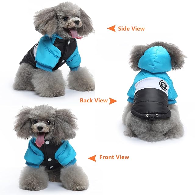 Foto 4 de 7 de PETCUTE Chaqueta con Capucha para Mascotas Perros,Chaqueta para Perro con Forro Polar,Abrigo de Invierno…