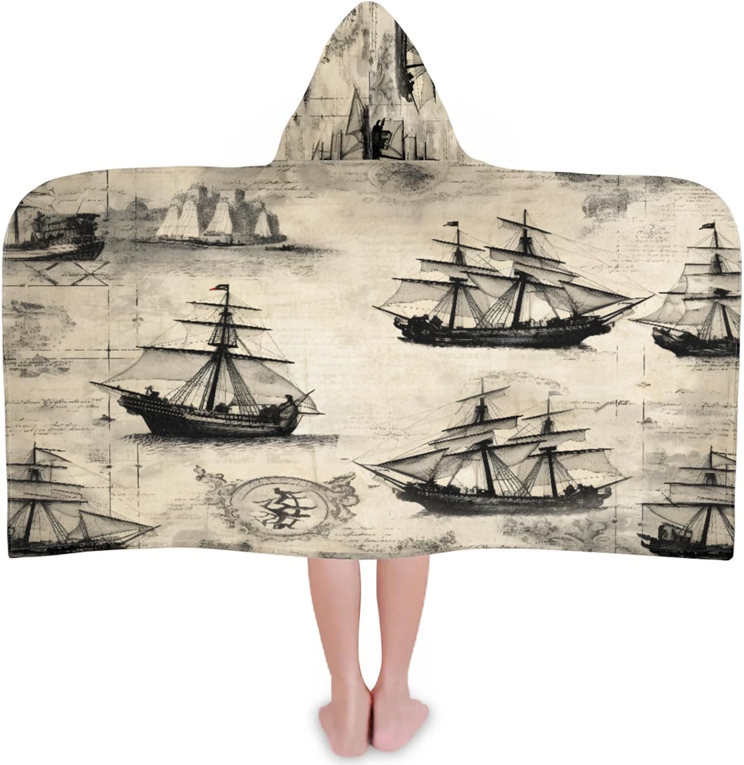 Classic Car Design Hooded Towels for Kids Absorbent Soft Pool Swim Beach Bath Towel for Boys Girls, 24 in x 50 in