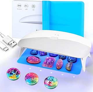 BABORUI UV Light for Resin, Large Size Foldable UV/LED Resin Light with 23PCS Double Light Source Lamp Beads, Fast Curing UV Lamp Resin Curing Machine for UV Resin Kit, Resin Supplies