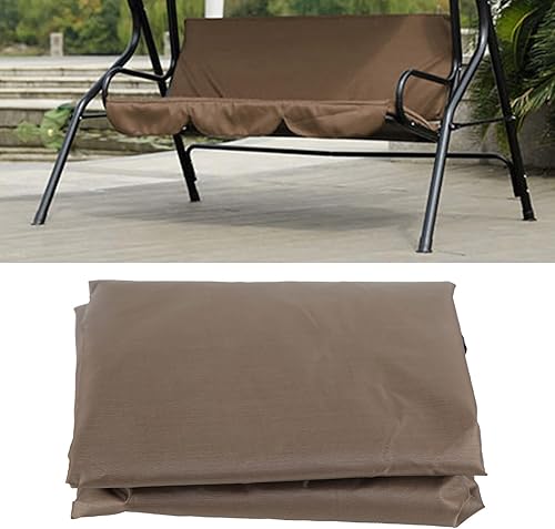 Miniatura 2 de AYNEFY Funda de cojín para columpio de patio, funda de cojín de 3 plazas con tela de poliéster, color marrón