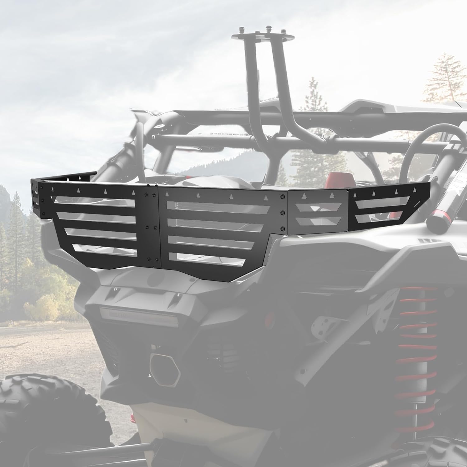 UTV Cargo Bed Enclosure Tailgate for Can-Am Maverick X3, Durable Steel Rear Cargo Bed Extender Rack for Maverick X3 MAX Turbo R RR 2017-2025 Accessories, Keeps Storage Box/Cooler from Falling