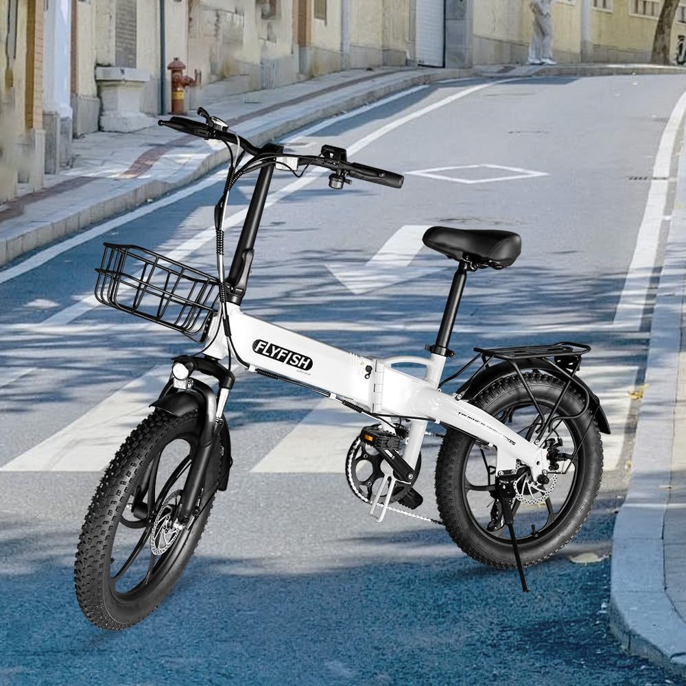 Electric Assisted Bicycle, Foldable, 20 Inches, City Cycle, Mini Velo, Small Wheel Car, Assisted Bicycle, 20 Inches, Lightweight, Includes Basket for Work or School Commutes, Travel, Street Riding,