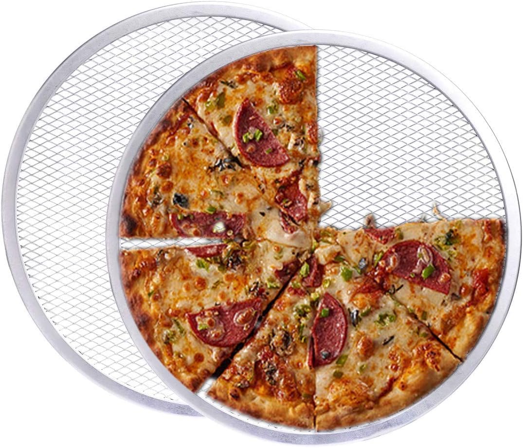 Lot de 4 grilles à pizza en aluminium de 25,4 cm pour four - Antiadhésif - Répartition homogène de la chaleur - Fond croustillant