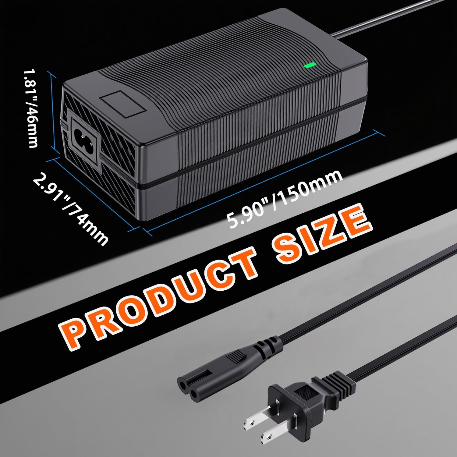 12.6V 10A AC/DC Lithium Battery Charger for 3S 11.1V Li-ion Battery Pack with DAlligator Clip Plug