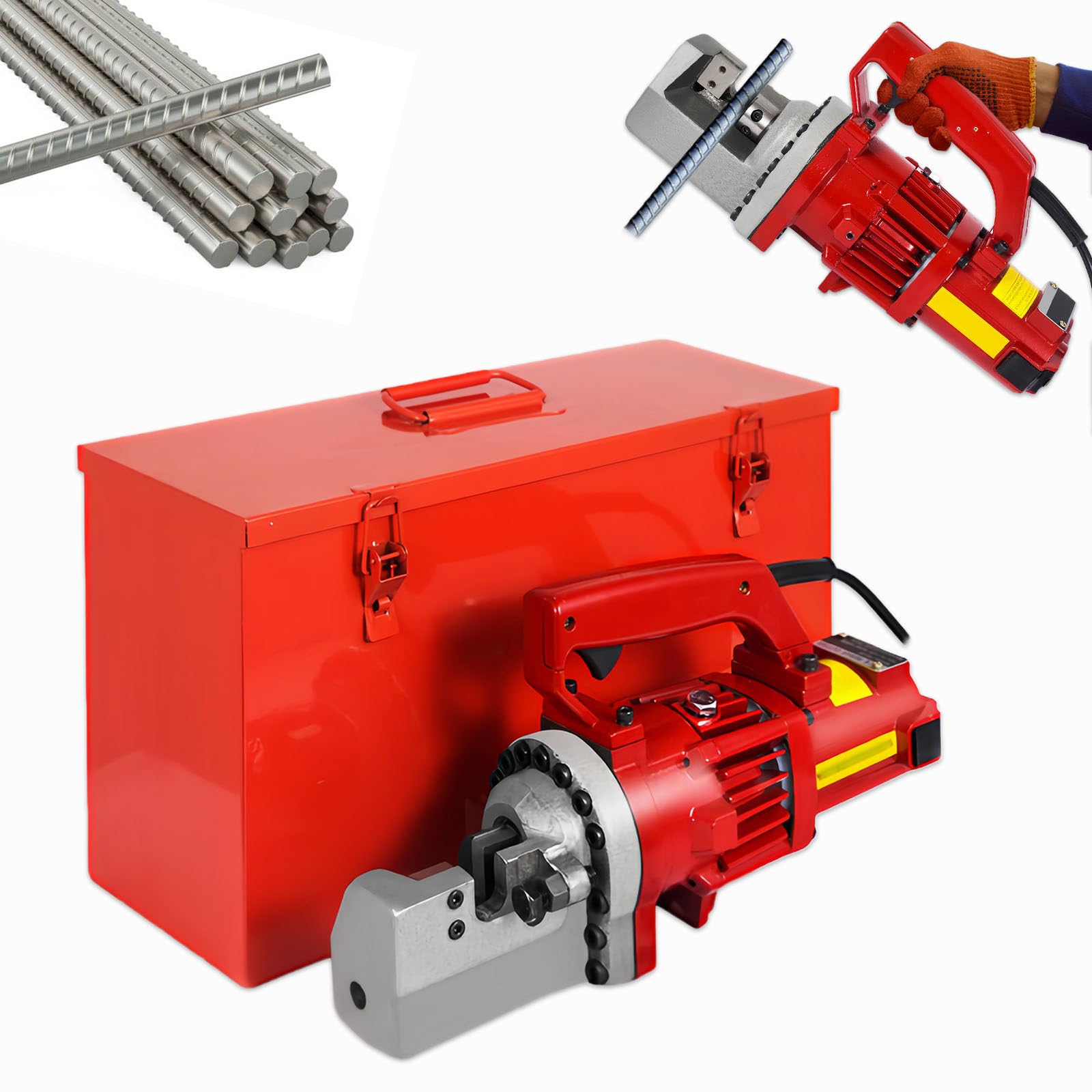 Cortadora De Varillas Corrugadas 1250w, Cizallas Cortadoras De Barras, Cortadora Hidráulica De Varillas Corrugadas, Diseño Compacto con Estuche, para Carreteras Y Fábricas