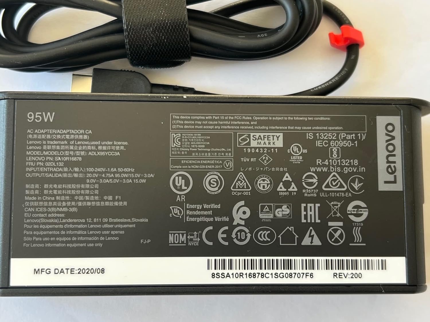 Replacement for Lenovo 95W USB C AC Adapter for P/N: ADLX95YCC3A, SA10R16878, 02DL132, ADLX95YLC2A, GX20Z46240