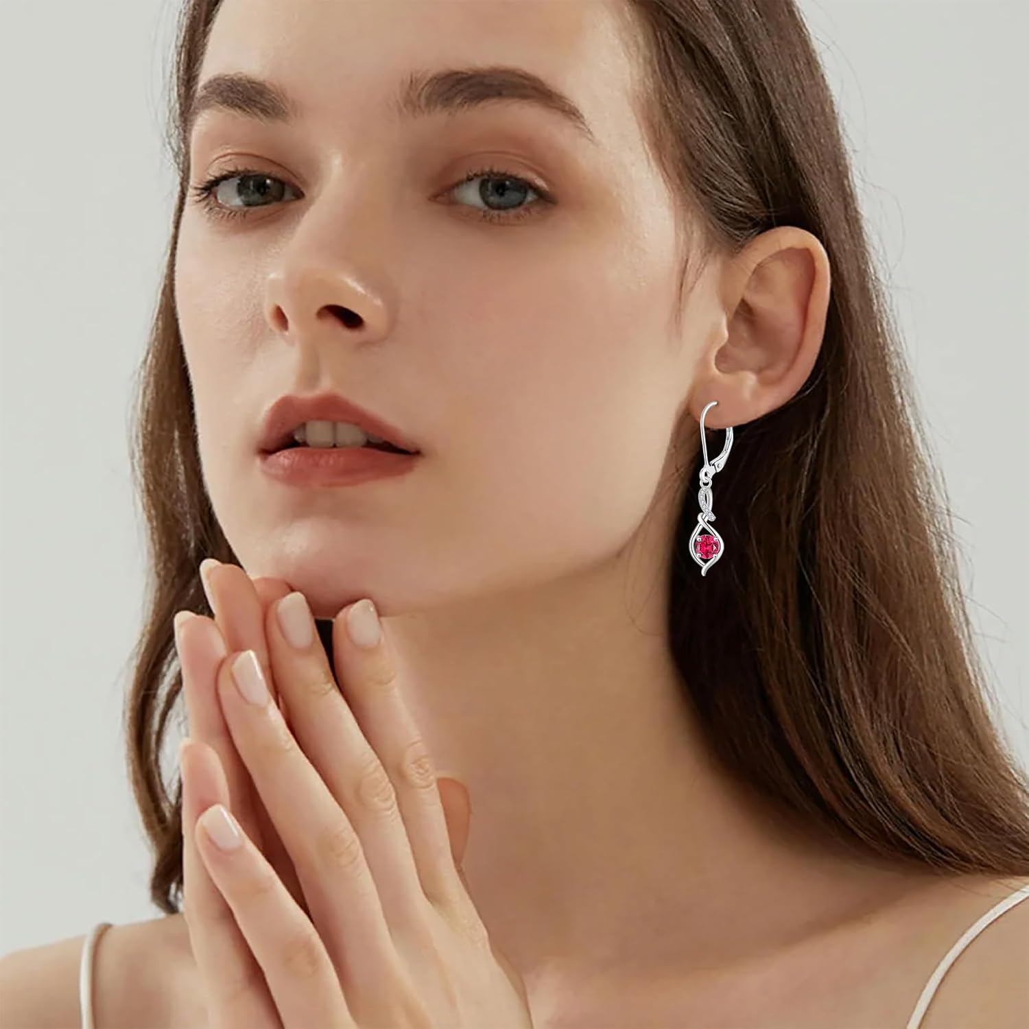 Infinity Leverback Earrings 925 Sterling Silver Cubic Zirconia Earrings Dangle Drop Earrings Birthday Christmas Anniversary Jewelry Gift for Women