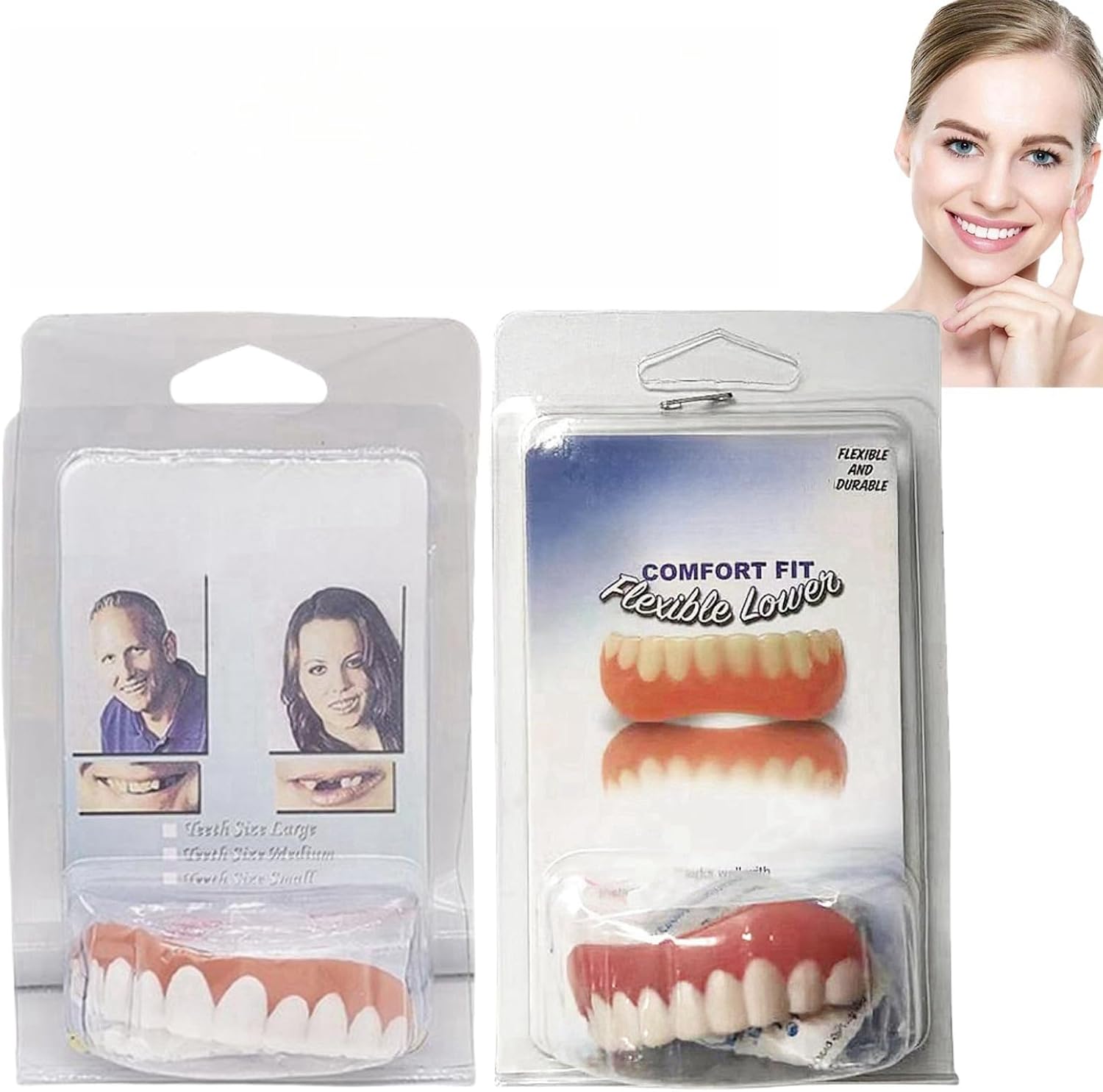 Soft Denture Reline Kit,False Teeth,Snap on Dentures Upper and Lower