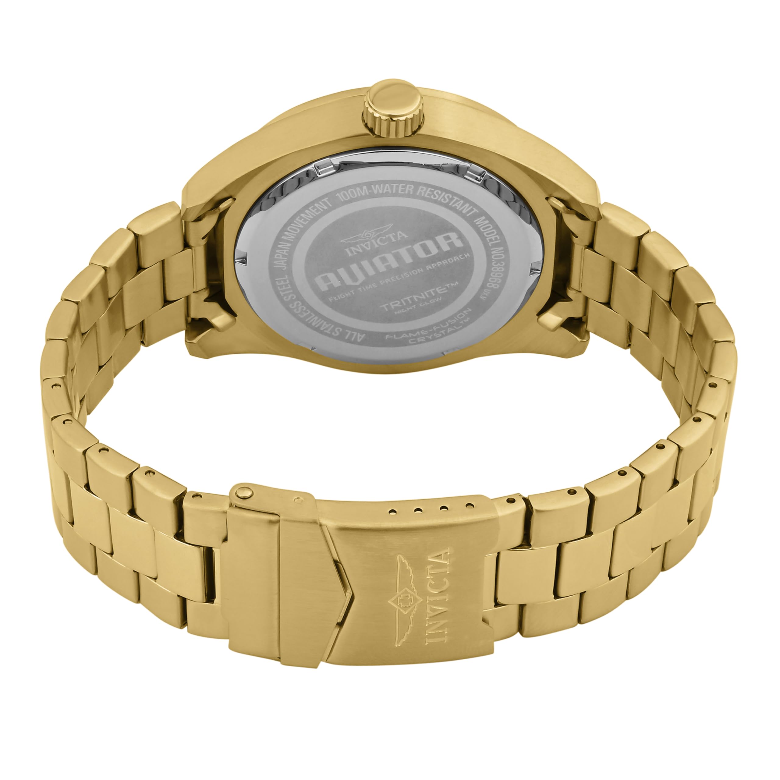 Invicta Men's 38970 Aviator Quartz Multifunction Gold Dial Watch