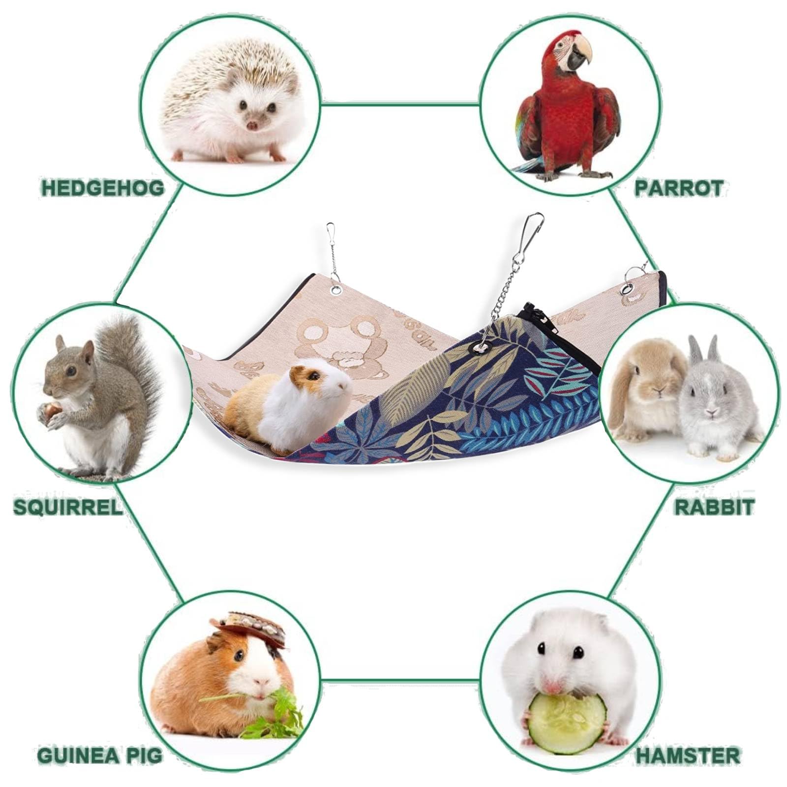 Letto per amaca per criceto, scoiattolo, cincillà, per giocare a riposo, fresco e morbido furetto appeso gabbia accessori - 4