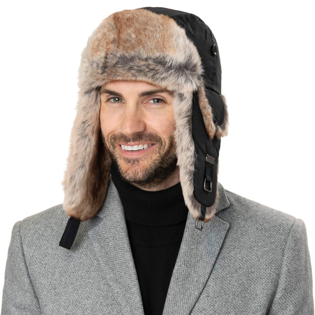 Barts Kamikaze Bonnet Hiver Aviator Casquette d'aviateur Bonnet de Trappeur Chaud doublé Oreillettes