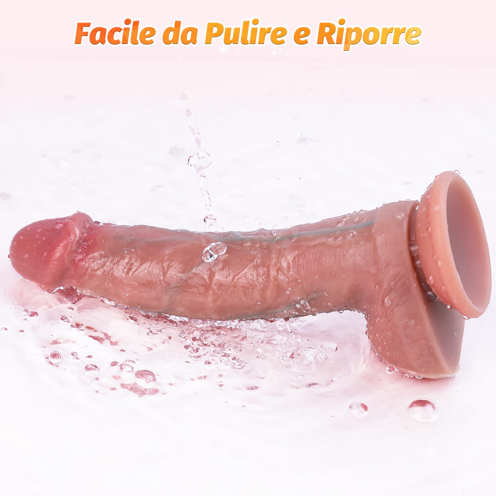 Dildo Realistici Sex Toys per Donna - 23.5cm Dildo Realistico Pene Finto per Donne con Doppio Silicone Liquido e Forte Ventosa Dildo Classici Plug Anale Sex Toy per Uomini Dildo Anali XXL per Coppie