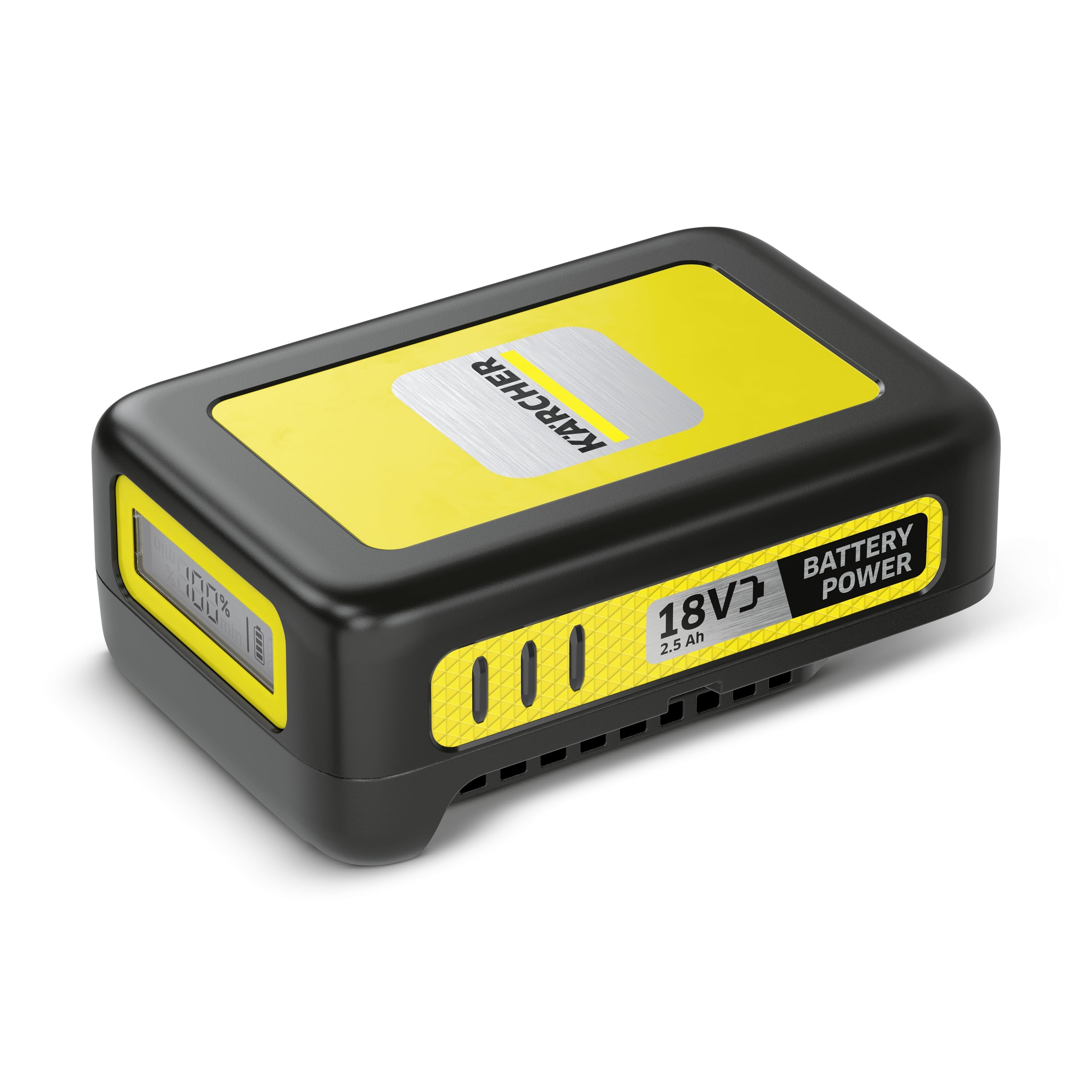 Kärcher Battery Power 18/25, 18 V Battery with 2.5 Ah Compatible Garden Tools, Real Time Technology, Intelligent Cell Monitoring, LCD Display, Lithium-Ion Cells