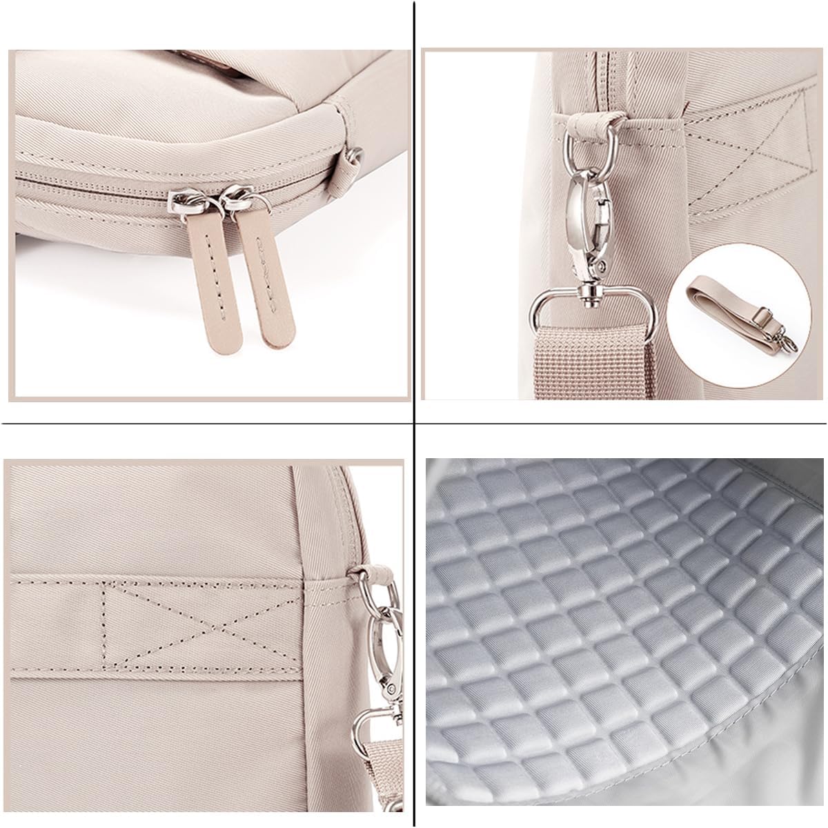 Laptop Bag For Women 15.6 Inch Slim Computer Briefcase Sleeve Case, Shockproof Cushion & Back Luggage Strap - Image 5
