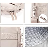 Vista 4 de Bolsa para laptop para mujer, 15.6 pulgadas, delgada, funda para maletín de computadora, cojín a prueba de golpes y correa de equipaje trasera