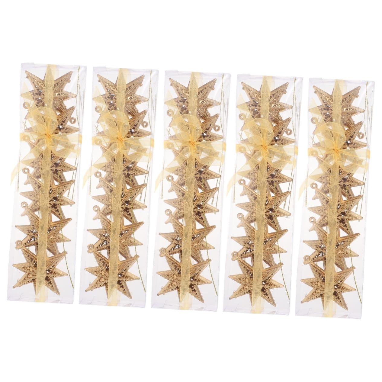 PRETYZOOM 5 Sätze Goldener Sternanhänger Sternverzierungen Stern-anhänger Christbaumanhänger Gold Christmas Tree Ornaments Weihnachtsdeko Weihnachtsstern Aus Kunststoff Plastik 6 Stück * 5