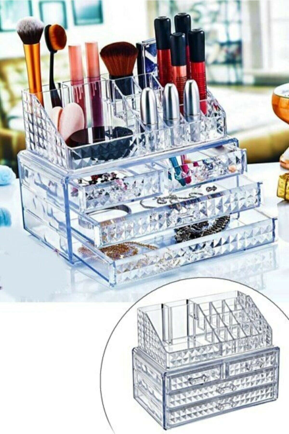 Tikatti Diamond Akrilik Lüx 4 Çekmeceli Full Makyaj Organizer