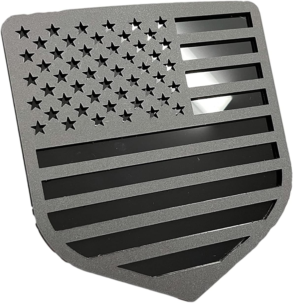 Infinite SPLY American Flag Emblem Badge Compatible with 2014-2018 Ram Tailgate -1500, 2500, 3500 - Matte Black on Gloss Black, White