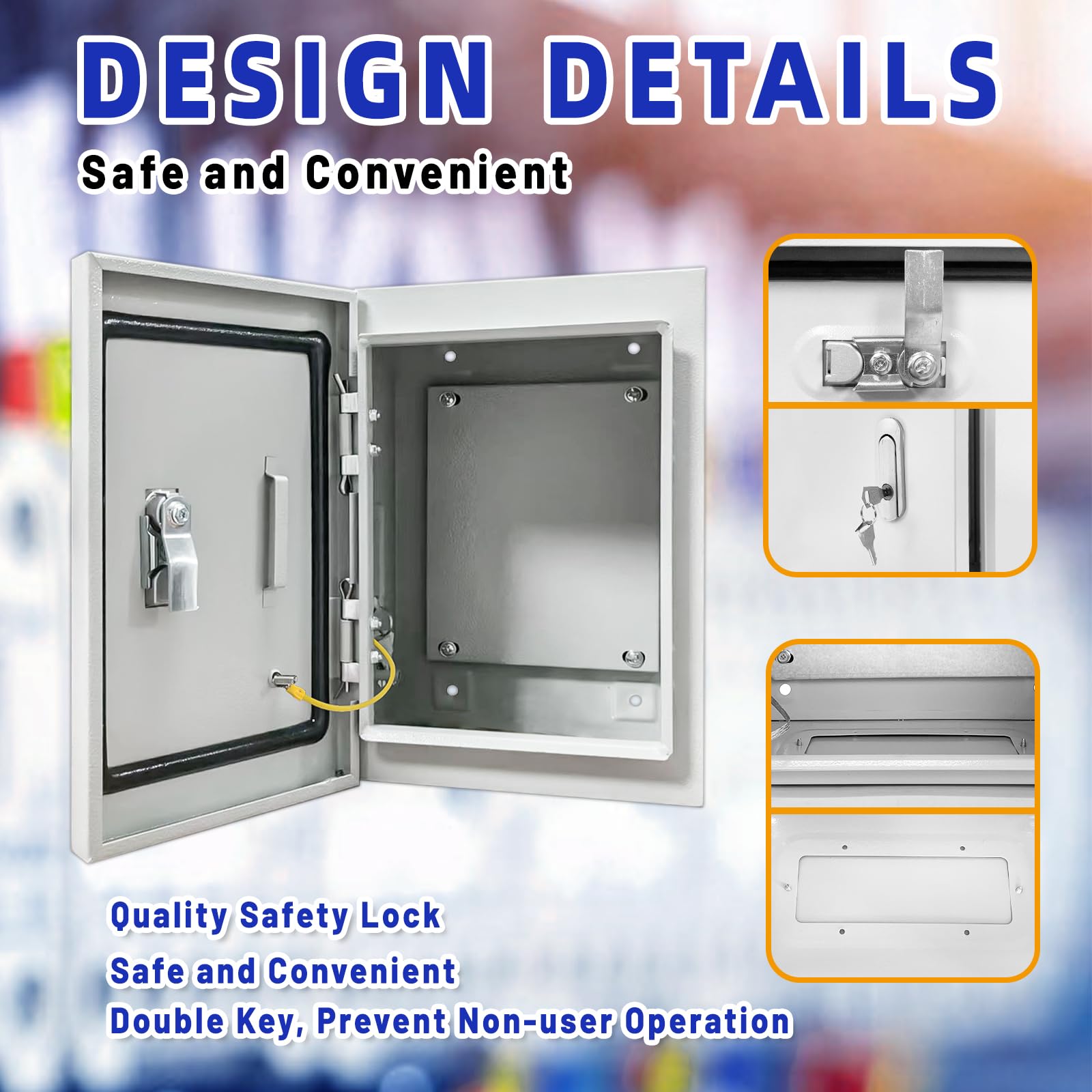 Caja eléctrica para exteriores de 30,5 x 20,3 x 15,2 cm de profundidad, NEMA 4X, caja de conexiones eléctricas con cerradura para exteriores e interiores, con placa de montaje