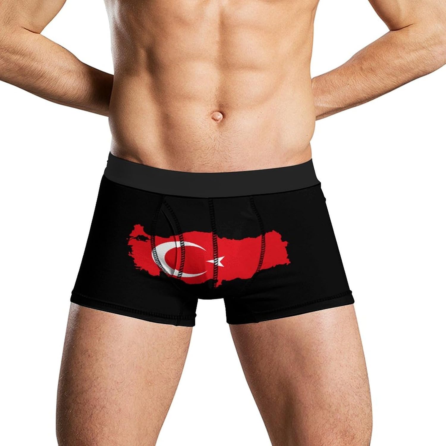 Flag Map of Turkey Novelty Men's Trunks Soft Breathable Underwear Patterned Stretch Briefs