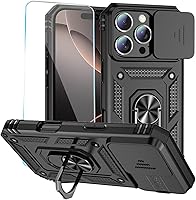 Vista 40 de Funda para teléfono SunStory para iPhone 11 con protector de pantalla HD y cubierta deslizante para la cámara y soporte giratorio con anillo