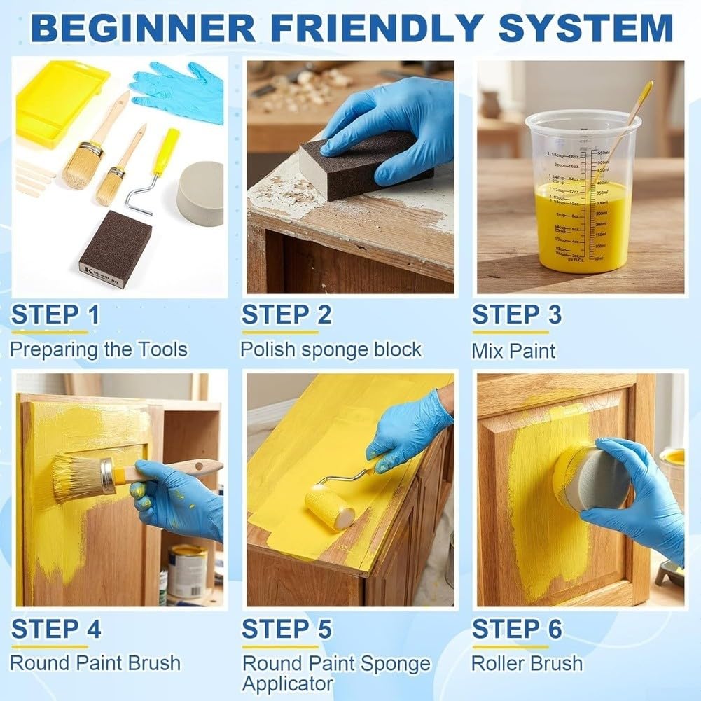 Set di 21 pennelli da pittura, kit completo di strumenti di finitura, mobili per armadietti, decorazioni per la casa e la pittura professionale