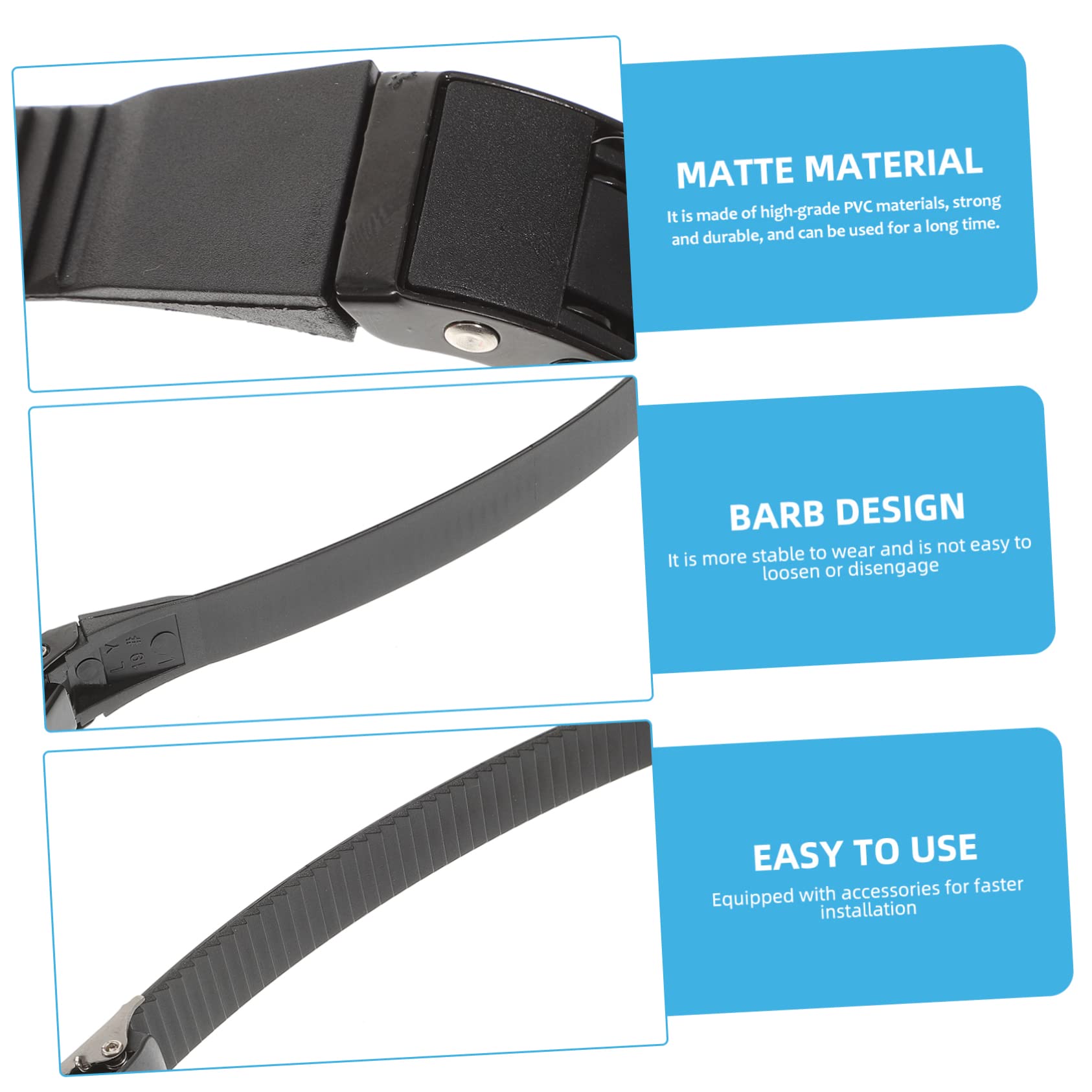 GOOHOCHY Roller Skates Buckle Set 3 Pcs Black Replacement Straps for Skating Shoes Easy Install