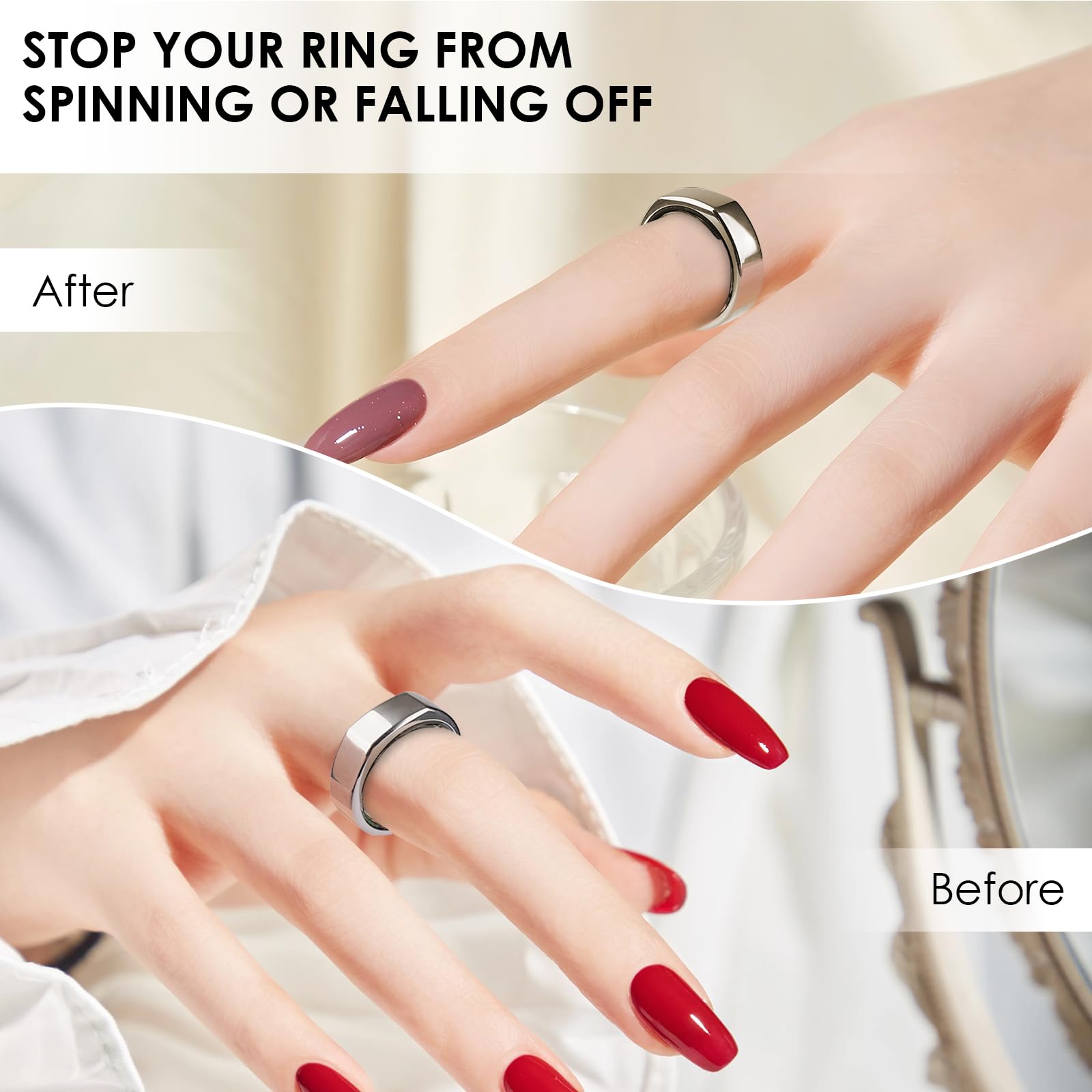 Ajustador inteligente de tamaño de anillo para Oura Ring Gen 4/3/Samsung Galaxy Ring/ULTRAHUMAN Ring AIR/RingConn 2/1, accesorios invisibles para kit de tallas de anillo suelto