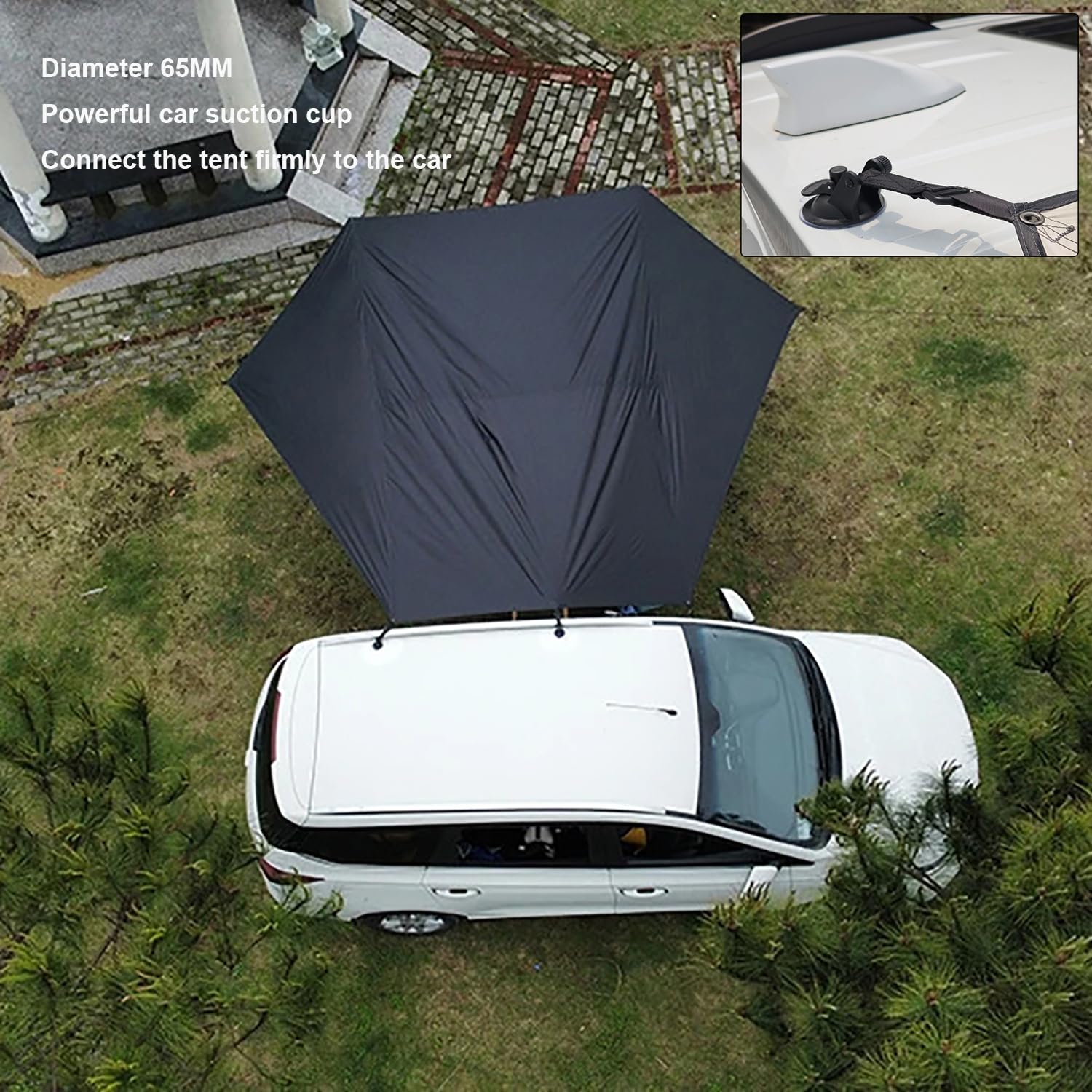 SUV-Hecktür-Zelt - 200x300cm, Schwarz Universelles Camping-Auto-Markise, Sonnensegel Wohnwagen Wasserdicht 8000mm & UPF 50+,Tragbares Heckklappenzelt, Auto Camping Ausrüstung