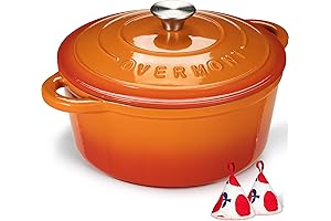 Overmont Iron Vapor Enameled Cast Iron Dutch Oven