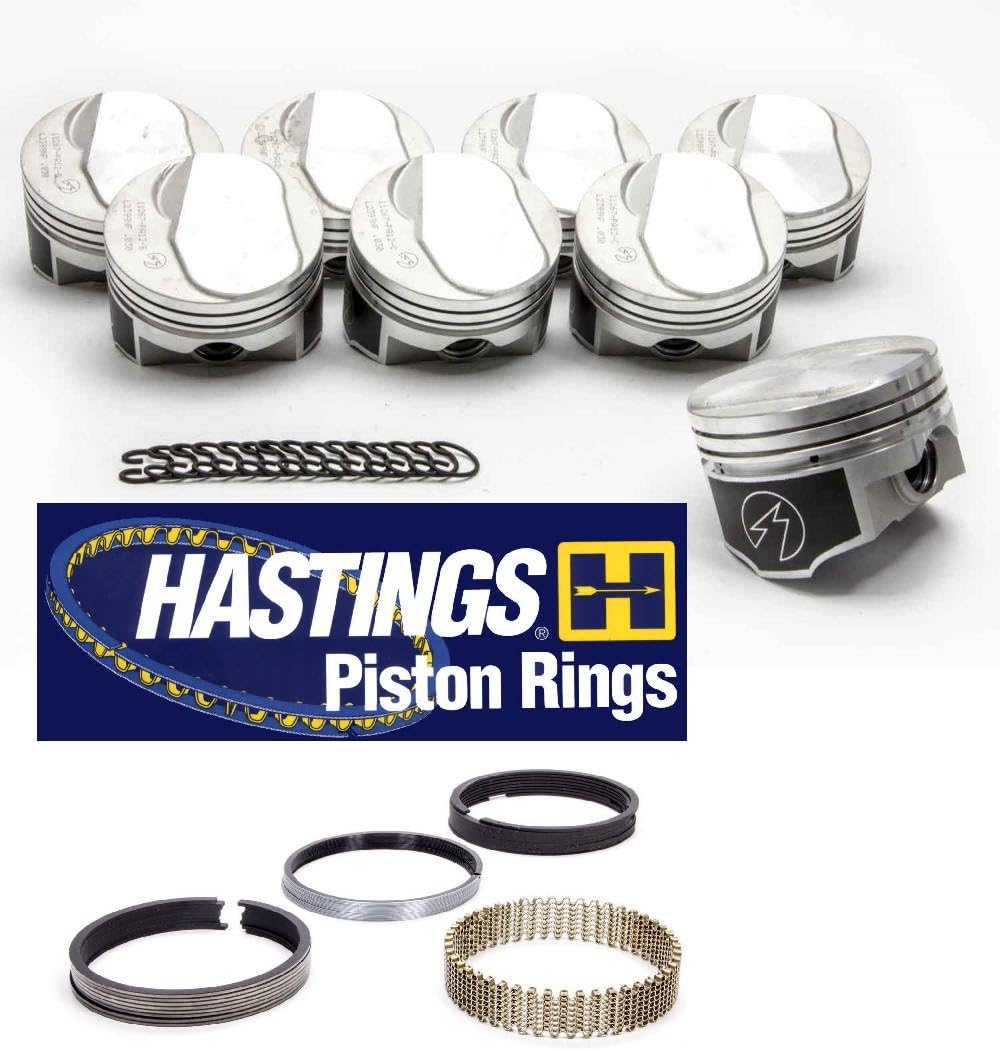 Chevy 454 Forged Aluminum 14cc Dome Coated Skirt Pistons & Rings Set of (8) +.030" over size or 4.280" Bore diameter
