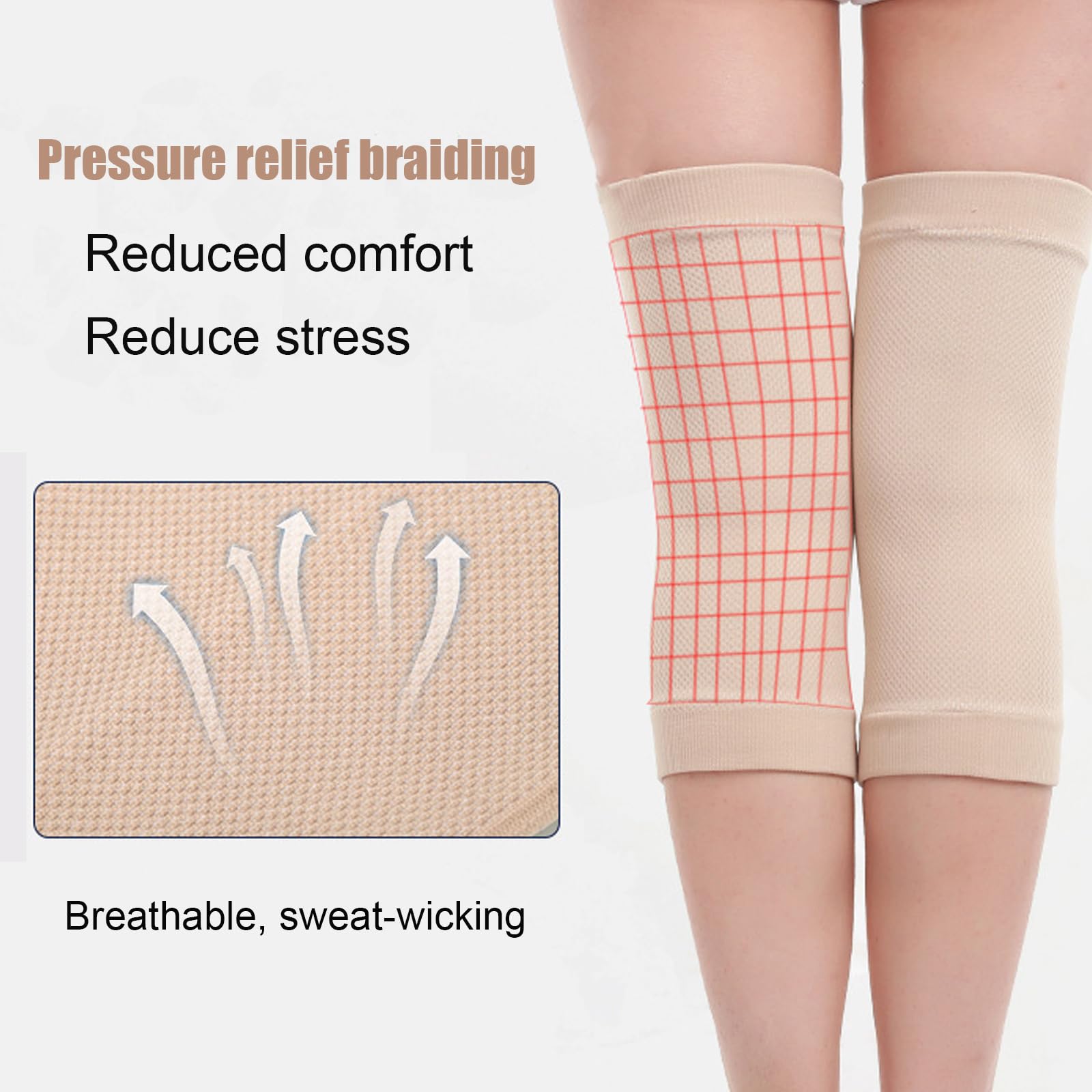 ginocchiera per artrosi ginocchio,ginocchiere powerlifting,fascia elastica ginocchio,ginocchiera sportiva,1 paio per alleviare il dolore durante l'attività fisica e dopo l'infortunio (beige,L)