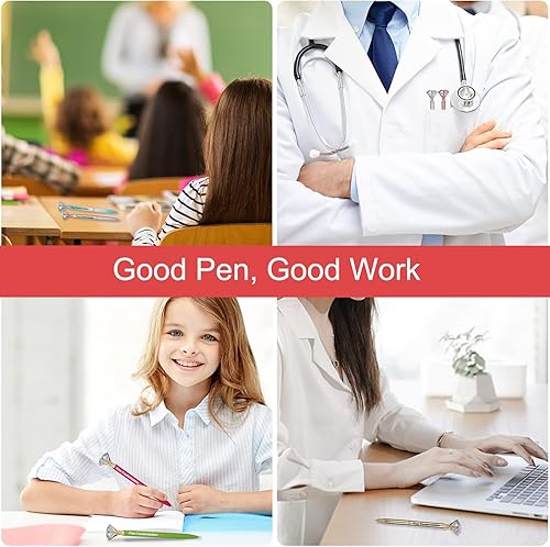 Miniatura 8 de NGTSFLY 8 bolígrafos de diamante personalizados grabados con nombretexto personalizado, juego de bolígrafos de regalo para escribir, bolígrafos de