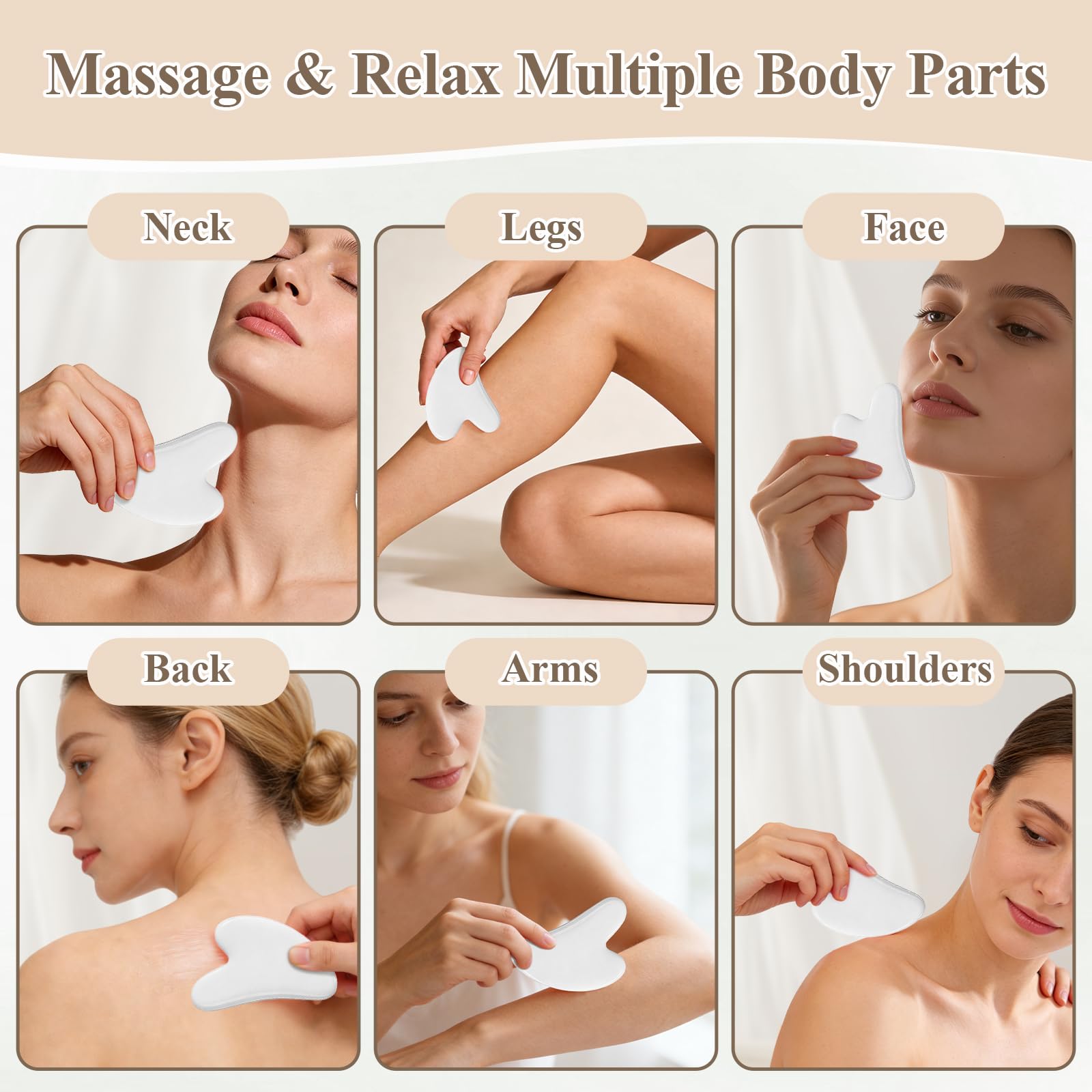flintronic Zestaw 7 w 1 Gua Sha do twarzy, Gua Sha i wałek do twarzy, wałek do masażu twarzy przeciwzmarszczkowy, łagodzi skórę i eliminuje obrzęk oczu