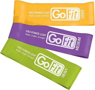 GoFit Pro Power Loops Durable Resistance Bands for Strength Training, Stretching, Home Workouts, Physical Therapy, and Full Body Exercise