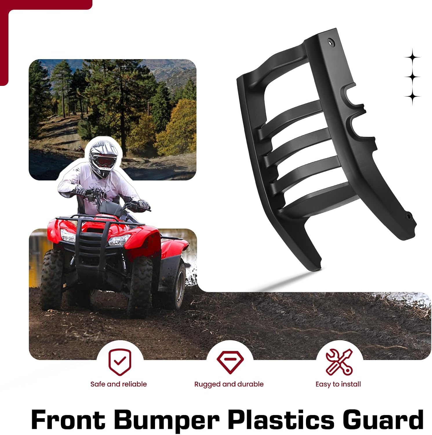 Front Bumper Plastics Guard for Honda Rancher 420 TRX420FA/FE/FM/FPA/FPE/FPM/TE/TM 2007-2014 81170-HP5-600ZA