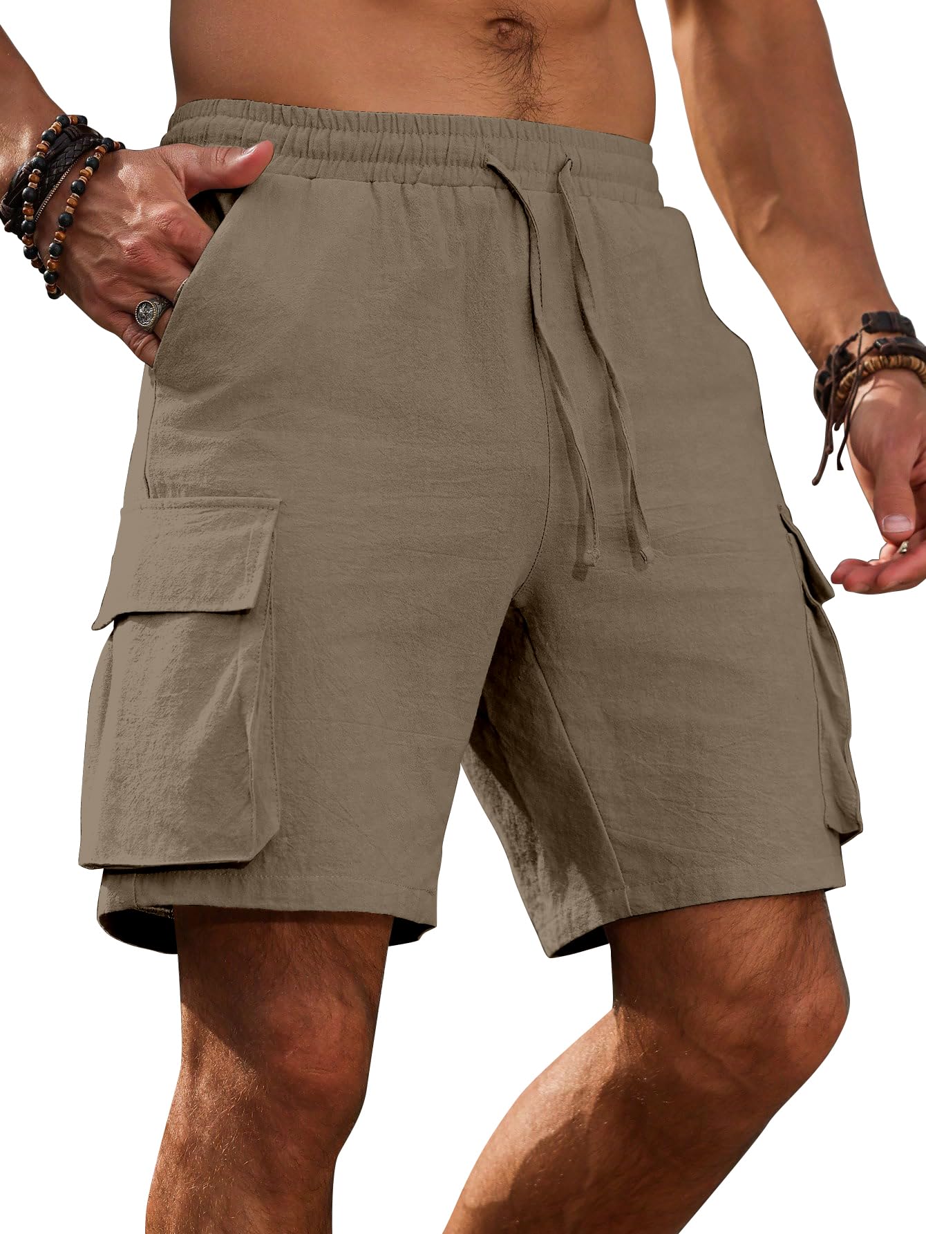 shasmi Men's Cotton Cargo Shorts for Men | Casual Comfort Bermuda Pant Shorts | Breathable Chino Half Pant for Summer Wear | Shorts Perfect for Workout, Beach Otufits (Short 272)-picture-9