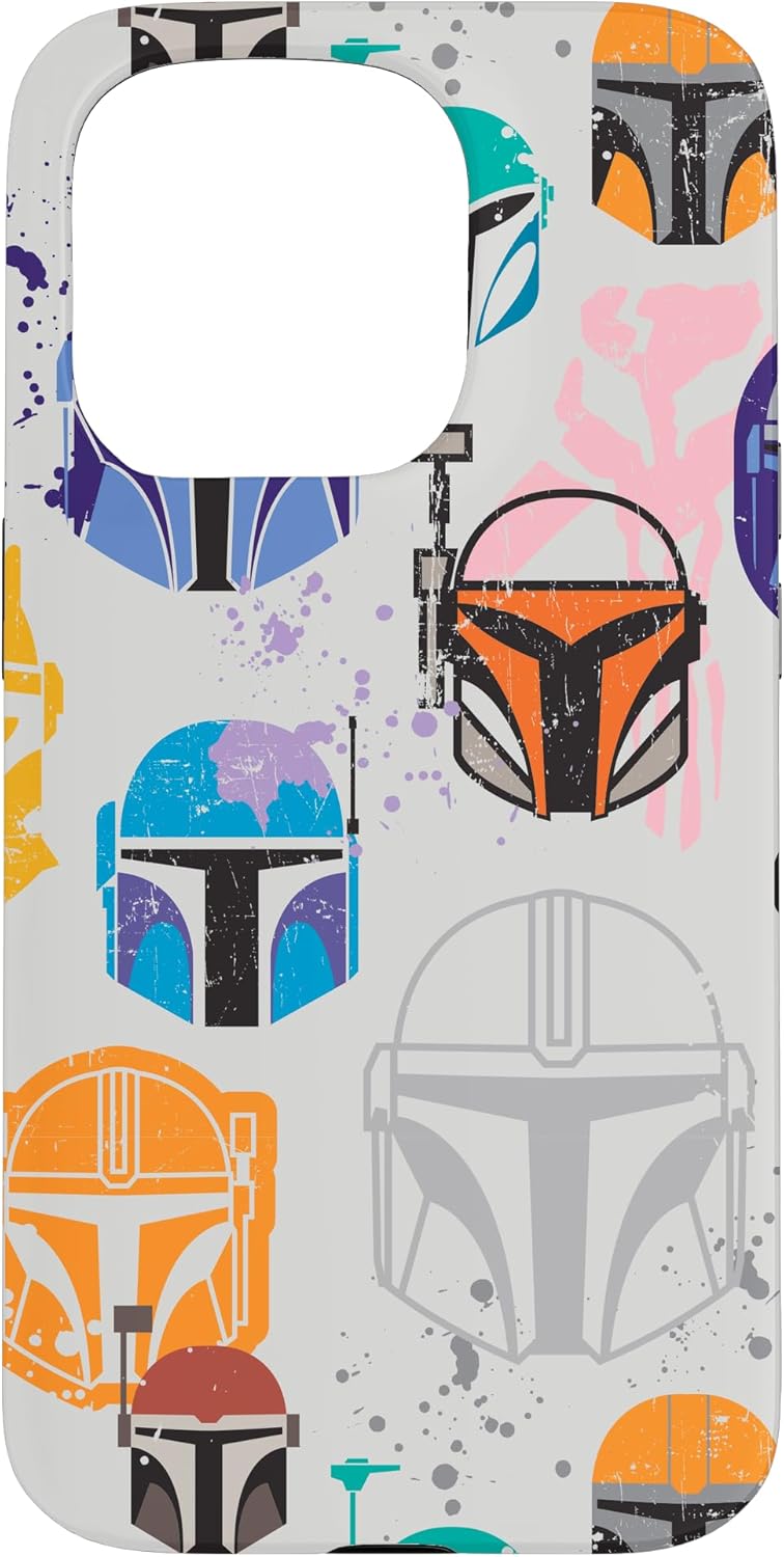 iPhone 15 Pro Star Wars The Mandalorian Bounty Hunter Helmets Color Splash Case