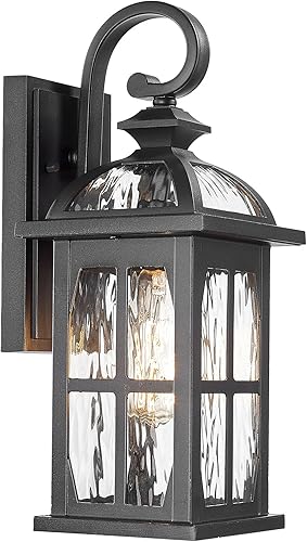 Miniatura 11 de Darkaway Luces de Pared Exteriores, Lámpara Exterior con Vidrio Texturizado, Luces Exteriores de Aluminio Antioxidante, Apliques de Iluminación para