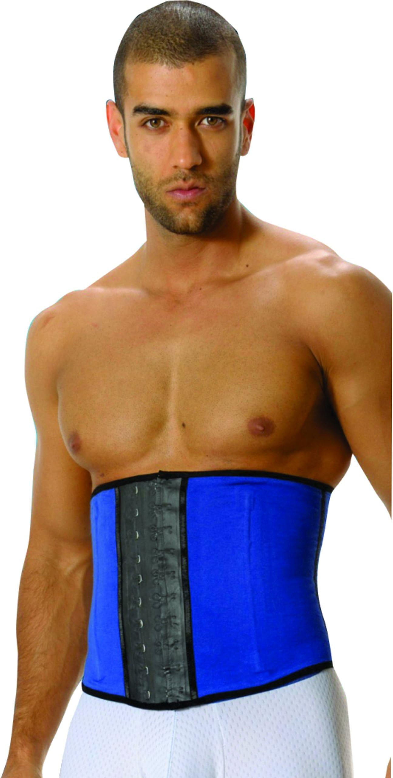 Aranza Men's Latex Sports Blue Waist Cincher Size XX-Large Blue