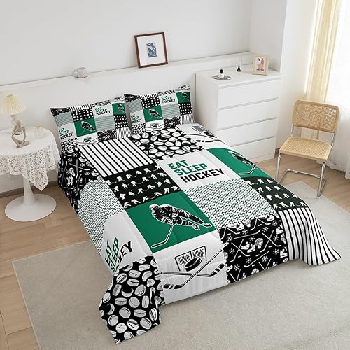 Miniatura 3 de Erosebridal Hockey Bedding - Juego de edredón para jugadores de hockey