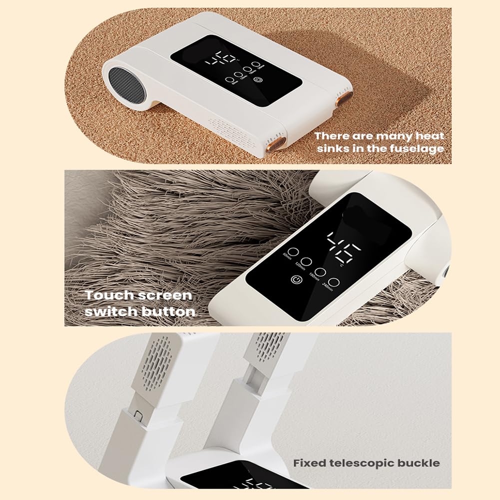 Sèche-chaussures et bottes, sèche-chaussures pliable, sèche-gants et chapeaux avec écran LCD, air chaud à 360°, minuterie thermostat intelligente, sèche-chaussures de ski avec souffleur de chaleur