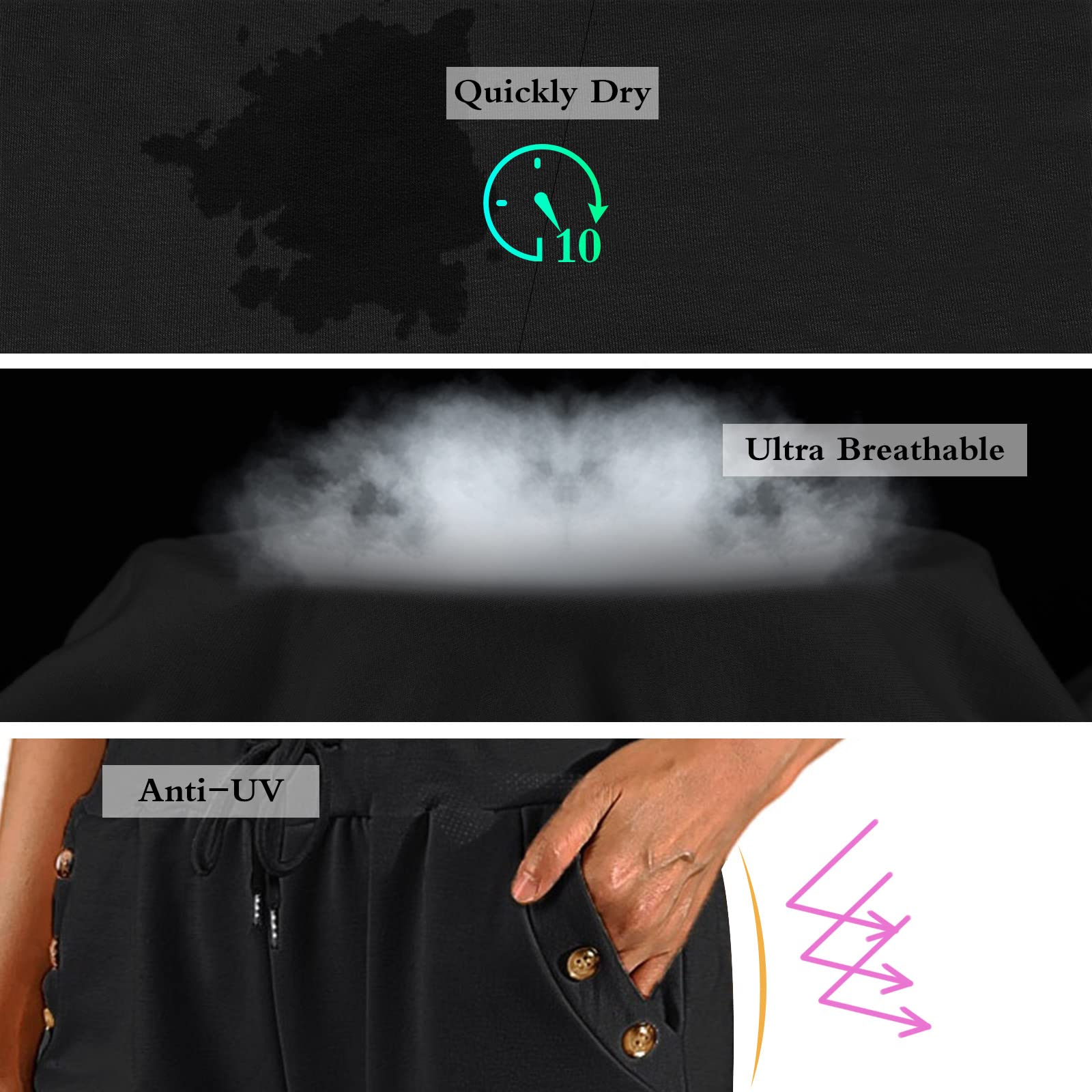 TOMEEK Pantaloni Donna Pantaloni Capri Estivi Casual Vita Alta Pantaloni 3/4 Sportivi Donne Pantaloni Jogger Baggy Pantaloni con Coulisse e Tasche Piede del Fascio Pantaloni Tuta
