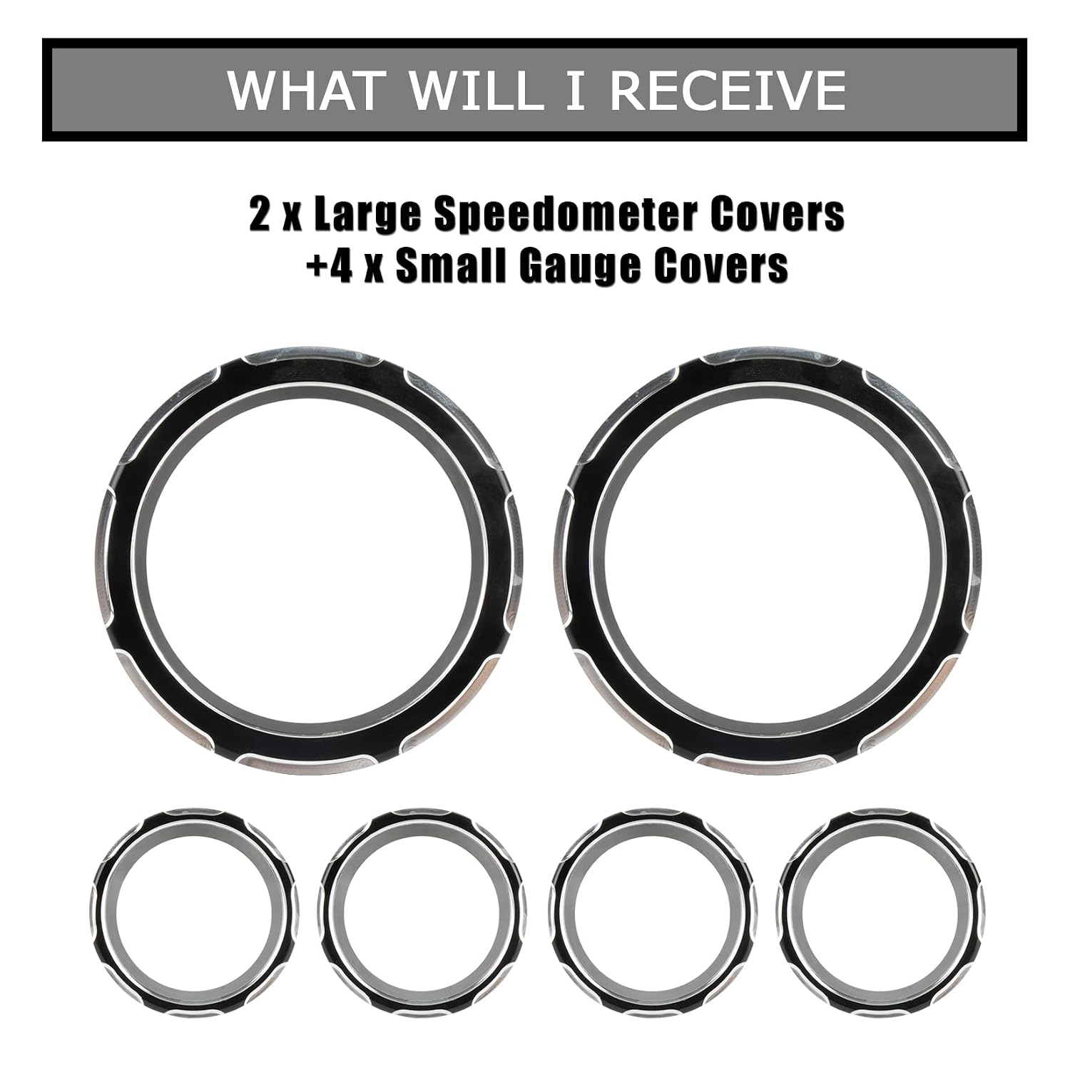 PSLER Motorcycle Burst Gauge Speedometer Instrument Trim Ring Decorative Cover Board Guard Bezel Kit Set Fit for Touring Ultra Classic Electra Street Road Glide Trike 1996-2013