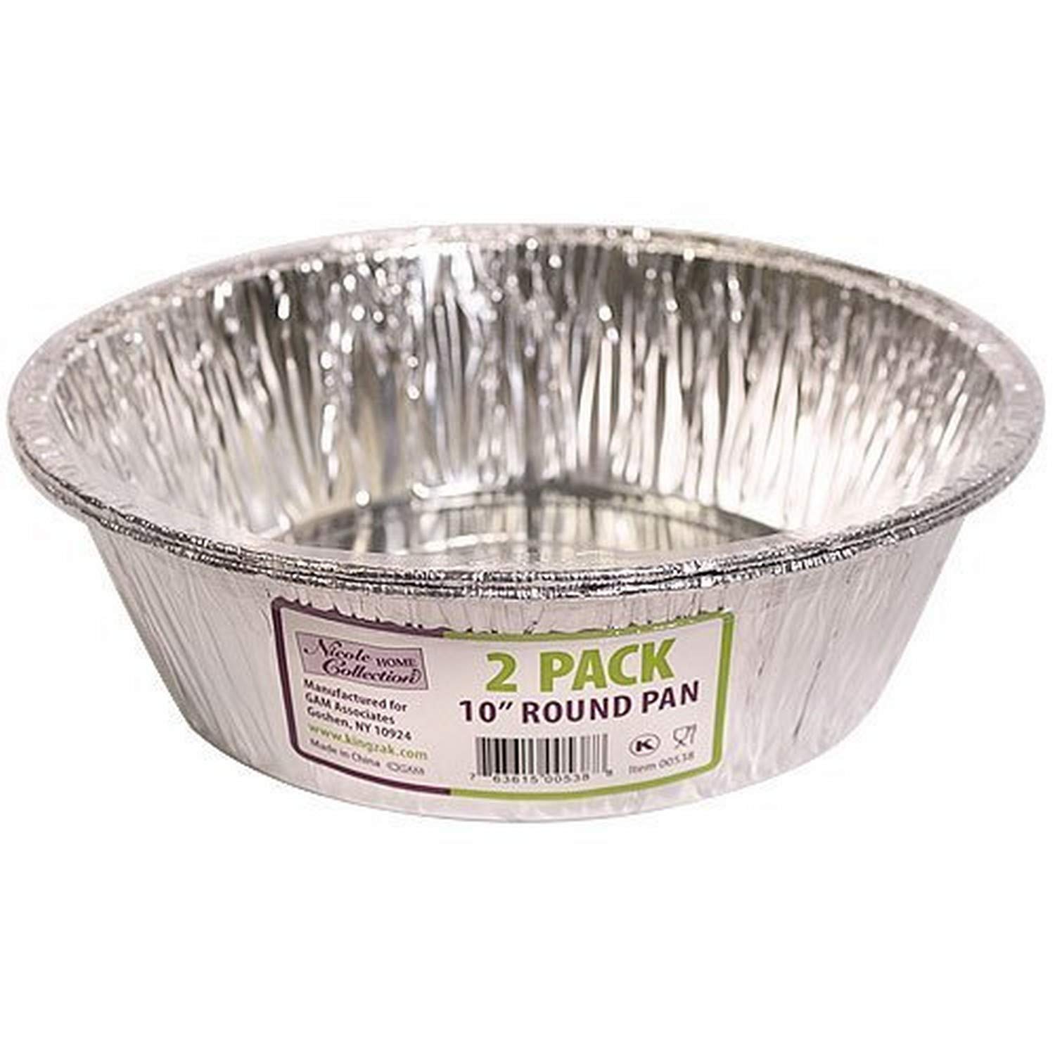 Nicole Home CollectionRound Deep 10" | Pack of 2 Aluminum Pans, Silver